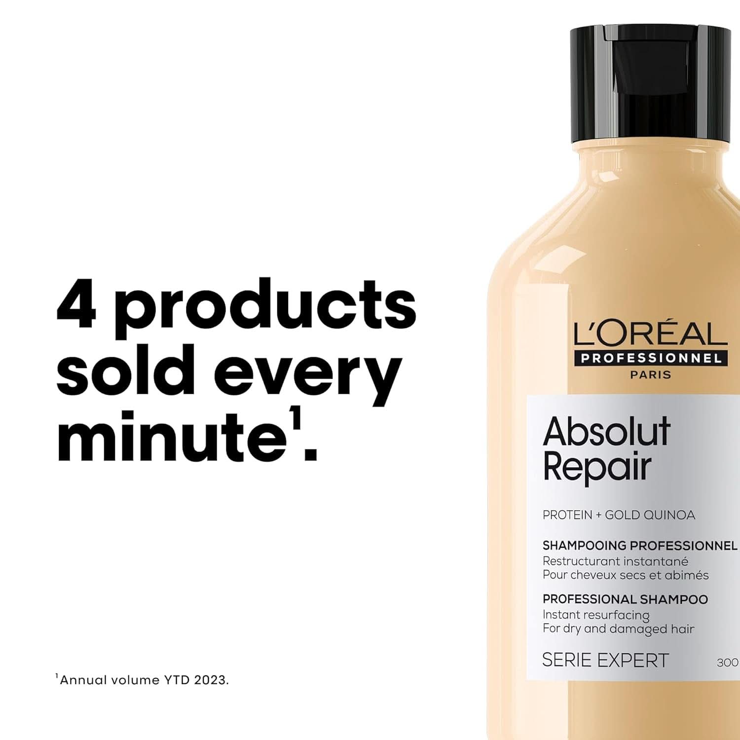 L'OréAl Professionnel Serie Expert Absolut Repair Gold, Shampoo alla quinoa + Doccia e bagno proteico Naty Shop