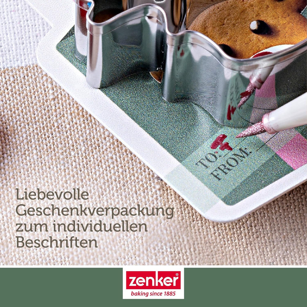 Zenker Ausstecher-Set Linzer Herz und Stern aus Edelstahl – Perfekt für Weihnachtskekse, 3-teilig, inkl. Geschenkverpackung, spülmaschinengeeignet und rostfrei – The Christmas Candy Shop