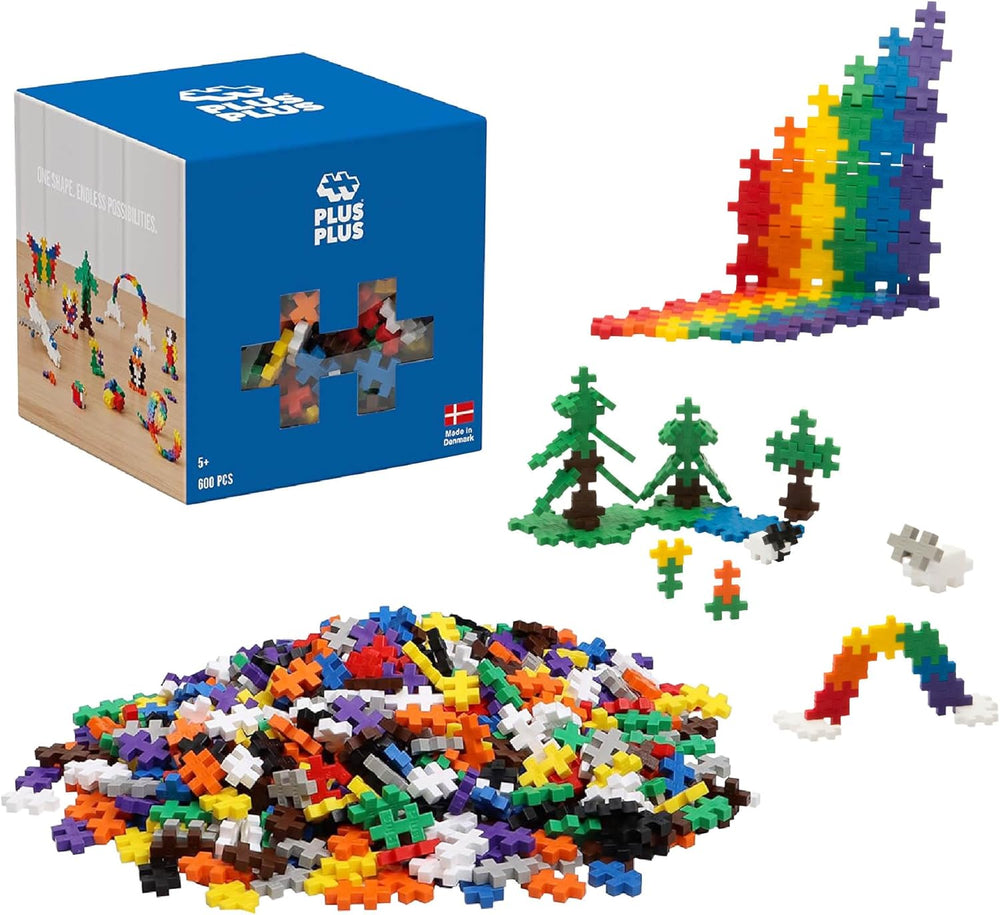 Plus-Plus 9604262 Geniales Konstruktionspielzeug, Regenbogen, Kreativ-Bausteine ​​​​Tube, 240 Teile