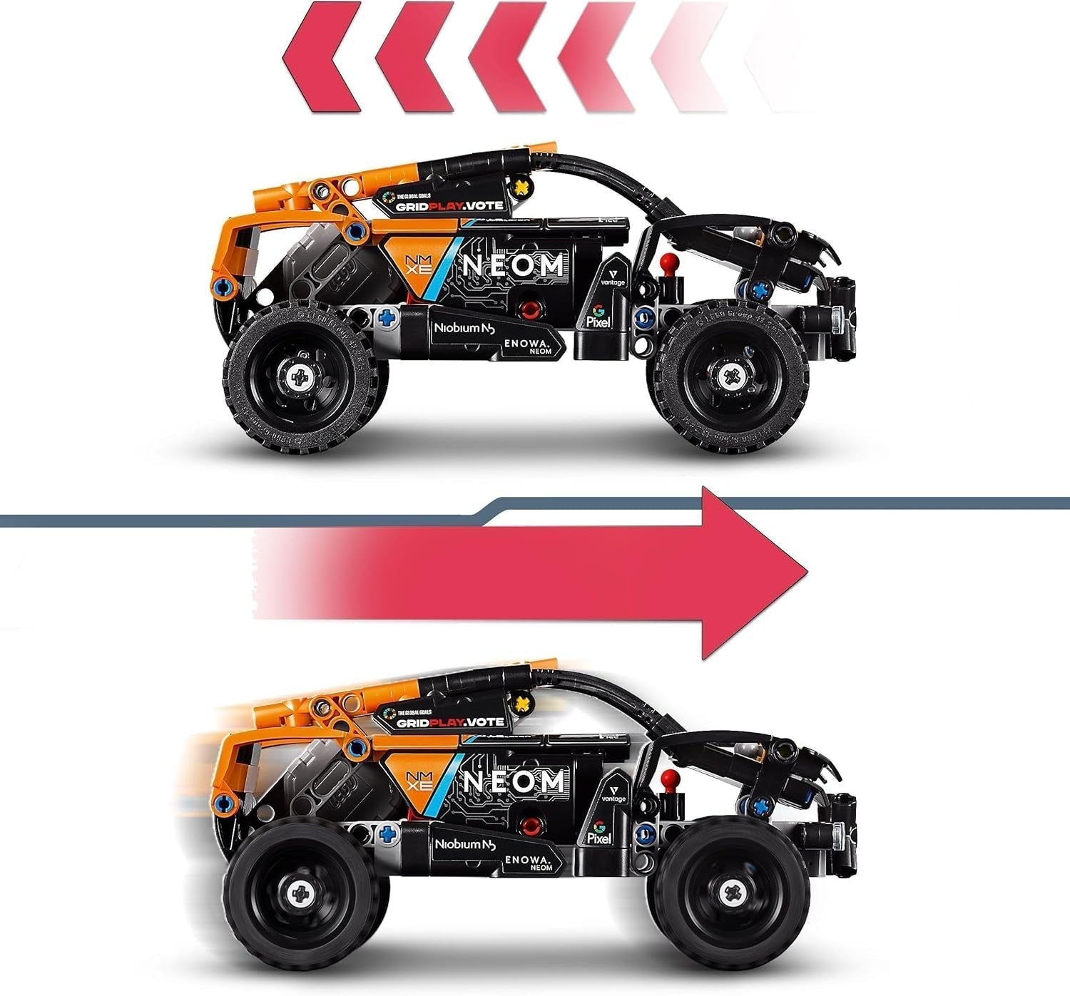 LEGO Technic NEOM Mclaren Extreme E Set di auto da corsa, motore giocattolo per bambini, auto eolica costruibile, regalo Technic per ragazzi e ragazze di 7 anni 42166 Set di costruzione Besuche den LEGO-Store