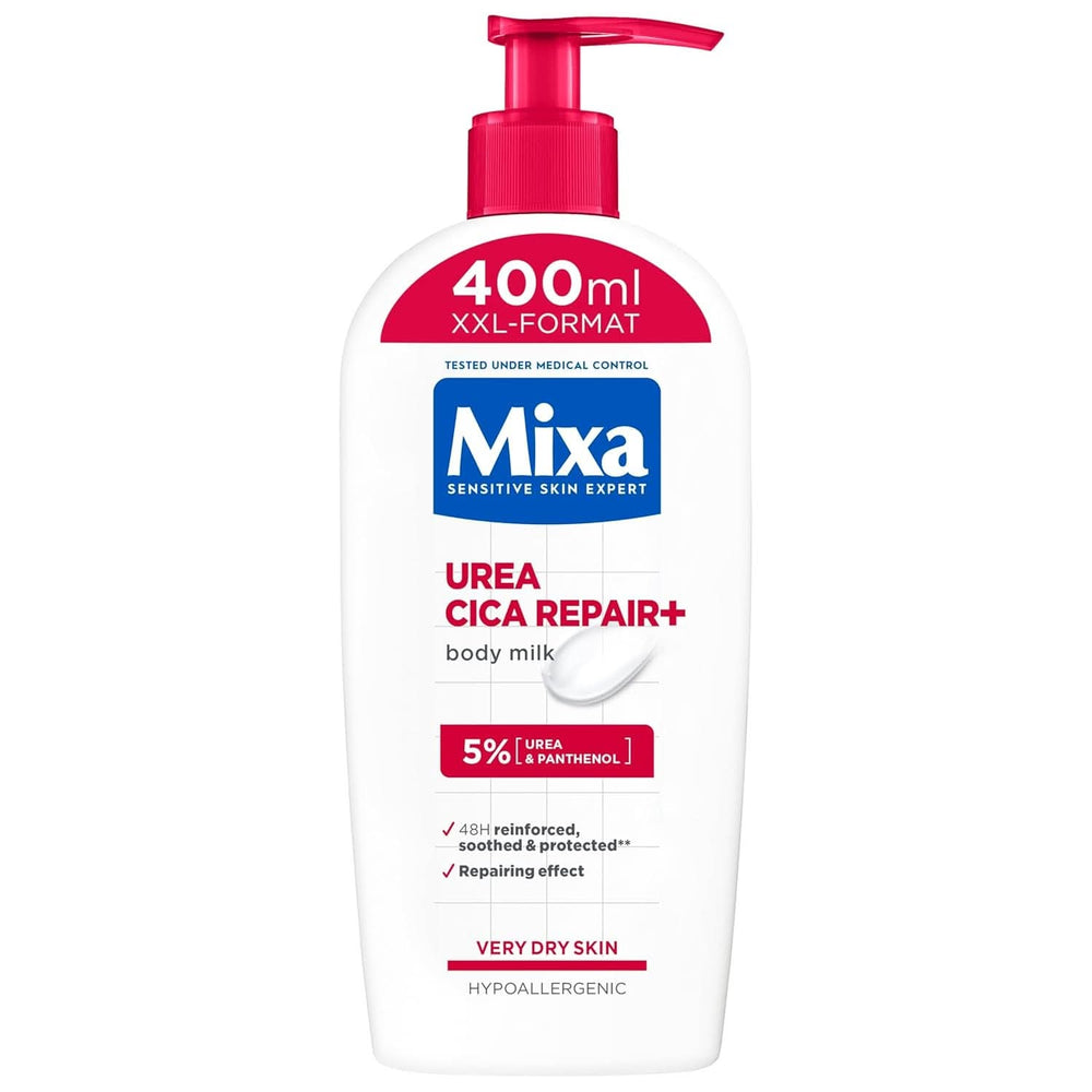 Mixa Urea Cica Lozione Corpo XXL, Con urea e pantenolo rigenerante, Latte corpo lenitivo e protettivo, Per pelli secche, 400 ml Doccia e bagno Naty Shop