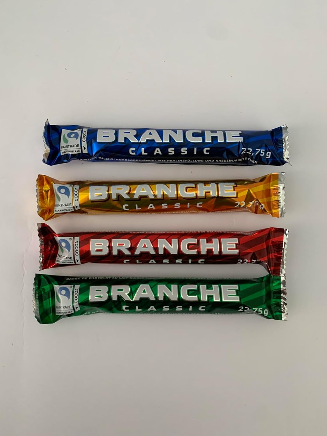 Branches Barrette di cioccolato al latte Confezione da 50 - Barrette di cioccolato al latte con ripieno di crema alle nocciole - Cioccolato svizzero - Confezione sfusa da 50 barrette confezionate singolarmente (23 g ciascuna) / 1150 g