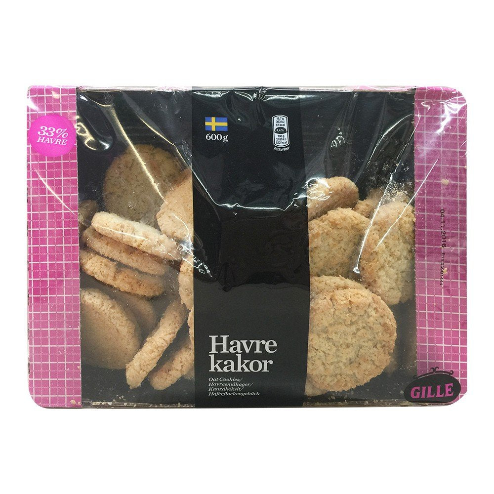 Biscuiți suedezi cu ovăz Gille, Havre Kakor, delicioase fursecuri cu ovăz din Suedia, 600 g