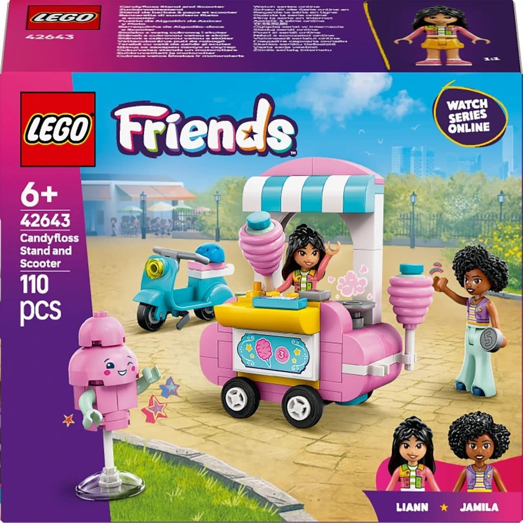 Suport pentru vată de zahăr LEGO Friends, set de joacă pentru jocuri de rol creative cu 2 minifigurine, suport mobil și accesorii, cadou pentru fete de la 6 ani, set de construcție cu mini păpuși 42643 Seturi de constructie Besuche den LEGO-Store
