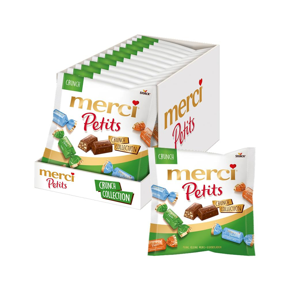 Merci Petits Coffee Cream - 12 x 125g - Piccole Praline di Cioccolato Bianco su Finissimo Cioccolato con Crema al Caffè - Praline di Cioccolato Confezionate Singolarmente