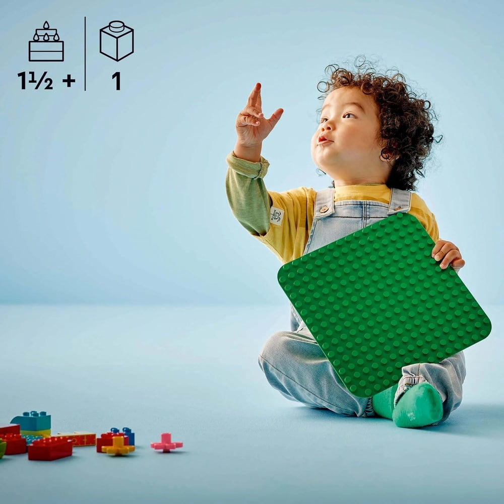 Pannello da costruzione LEGO DUPLO verde, Giocattolo da costruzione per bambini a partire da 18 mesi, Per esporre modelli, Permette ai bambini in età prescolare di costruire in modo creativo e giocare con fantasia, Giocattolo educativo 10460 Set da costruzione Besuche den LEGO-Store