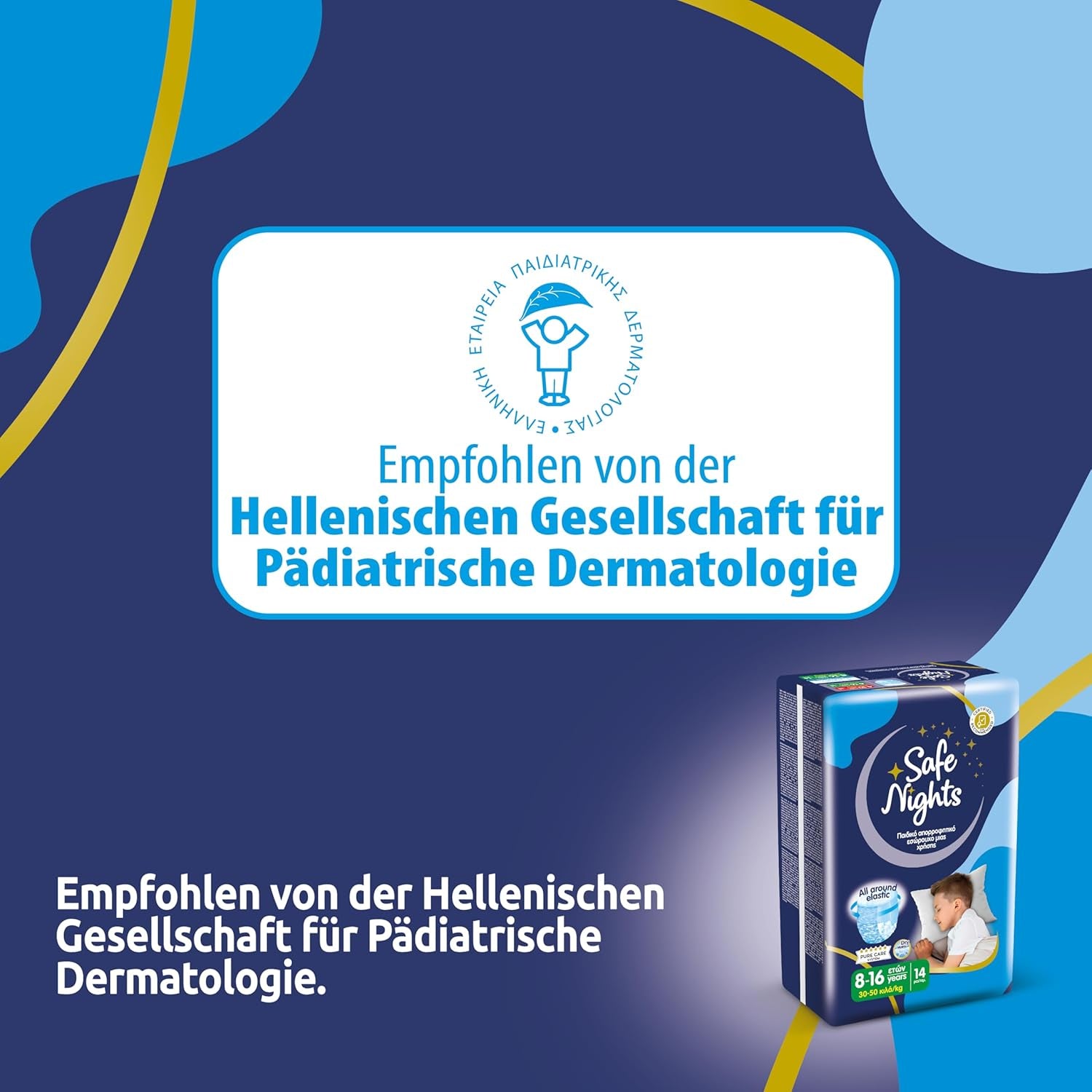 Safe Nights Boy, pantaloni da notte per bambini da 8 a 16 anni (30-50 kg), 84 pezzi