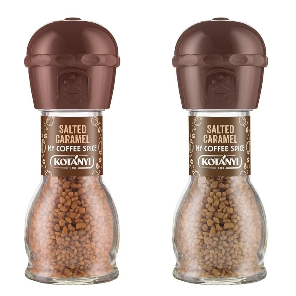 Topping per il caffè Kotanyi Cacao Kiss | Meraviglioso cioccolato con pezzetti di cioccolato pregiato Confezione da 4 (4 X 63 grammi) Caramello salato Naty Shop 2 x 65 grammi