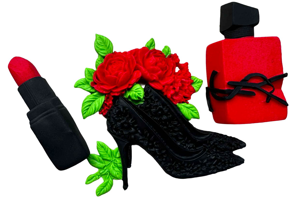 SweetArt Set elegante – 3 figure commestibili in pasta di zucchero 7–9 cm per torte