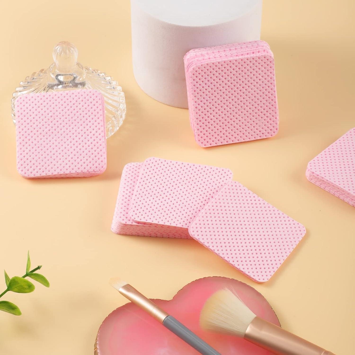 300 Stück Nagellackentferner Pads, Fusselfreie Nägel Wattepads Für Nägel Nagellackentferner Lint Free Nail Wipes Cleaner Gelnägel - Rosa