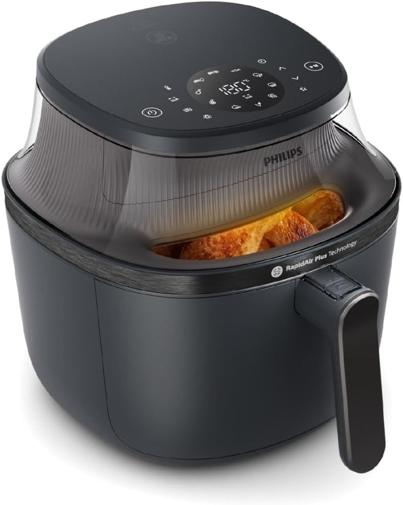 Philips Airfryer 3000 Series 6,2 L, Finestra di cottura, 16 funzioni di cottura in 1, Tecnologia Rapidair plus, Rimozione grassi, Applicazione ricette Homeid Appliances Naty Shop 6,2 L