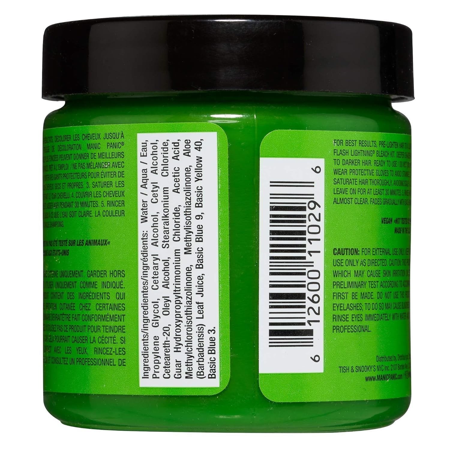 Manic Panic Electric Lizard Classic Cream, vegan, fără cruzime, vopsea de păr verde semipermanentă 118ml Vopsea pentru par Naty Shop