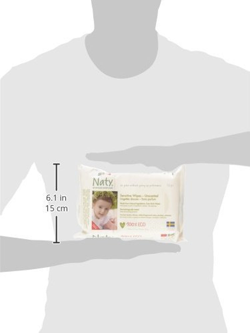 Eco by Naty Baby Care, salviettine umidificate biologiche per neonati, senza profumo, 56 pannolini