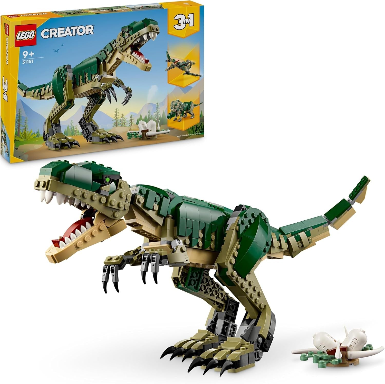LEGO Creator T.Rex, Dino triceratopo o pterodattilo trasformabile 3-in-1, modello di dinosauro mobile per bambini, regalo per ragazzi e ragazze 31151 Set di costruzione Besuche den LEGO-Store Titolo predefinito