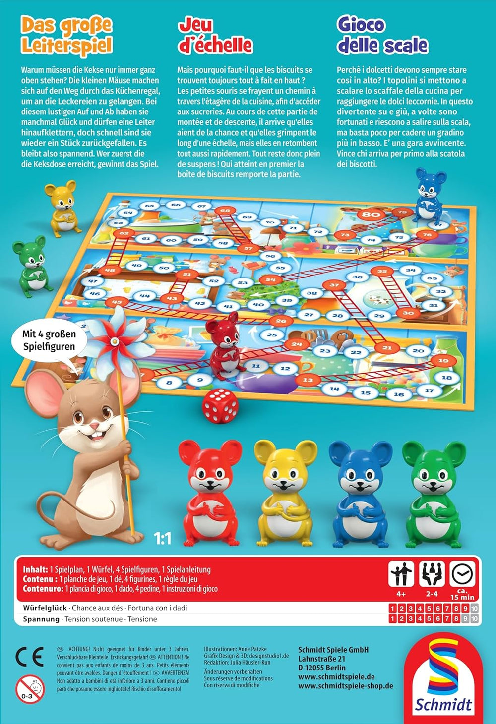 Schmidt Spiele 40553 Gioco con scala grande, Gioco per bambini, 52 x 36 cm