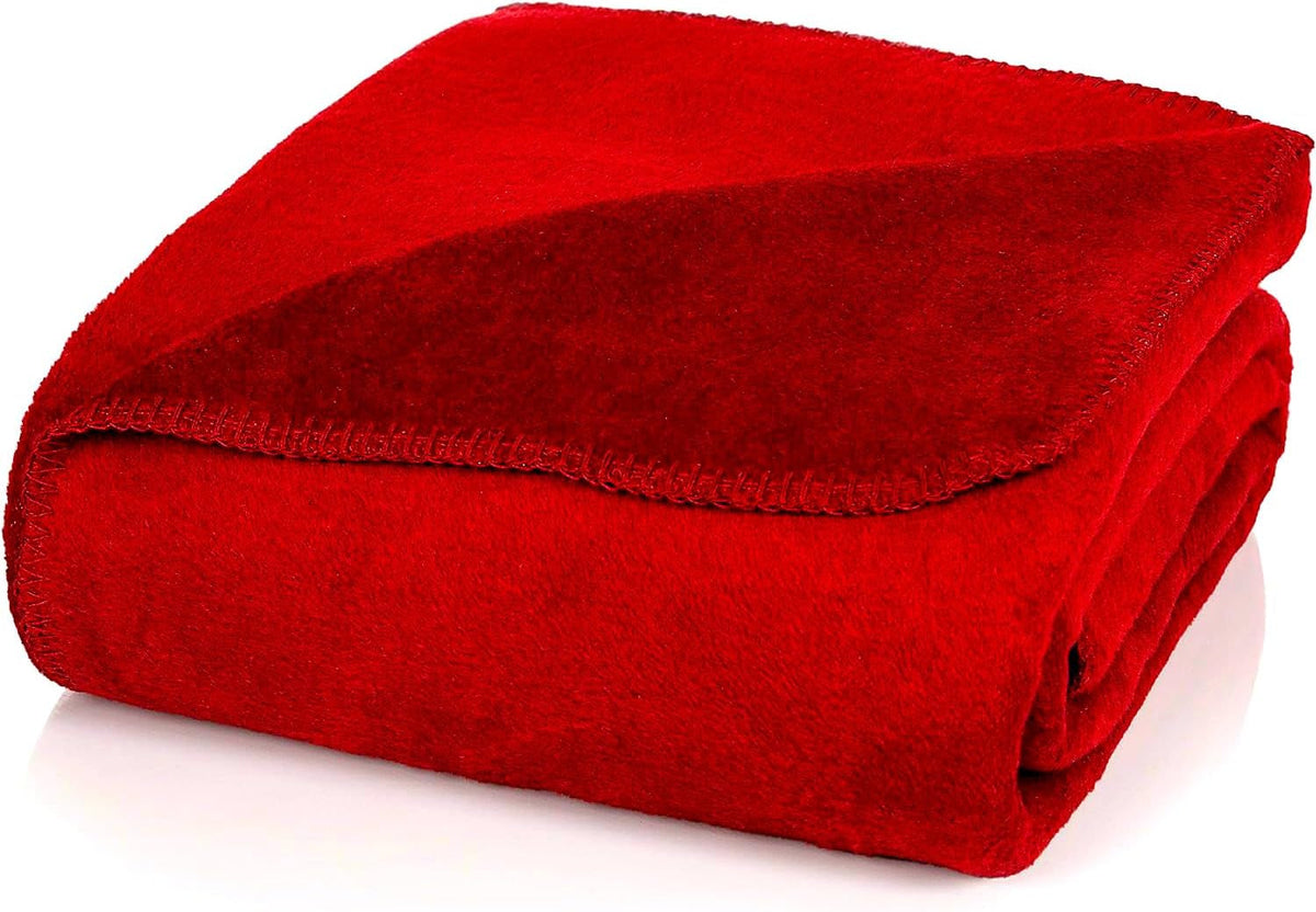 Glart coperta accogliente semplice coperta rosso bordeaux 130X170 cm per divano, morbida e calda coperta in lana extra soffice come una coperta per divano coperta per divano, morbida coperta accogliente coperta, morbida coperta per divano, letti e coperte U1B Glart Uni-Borgogna