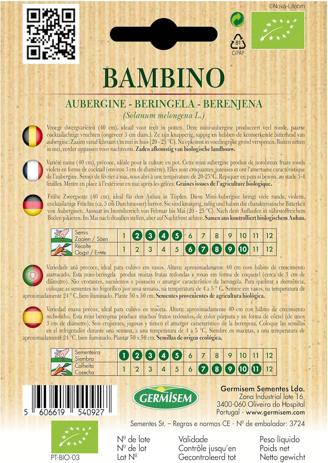 Bio Auberginen Samen Mini Bambino