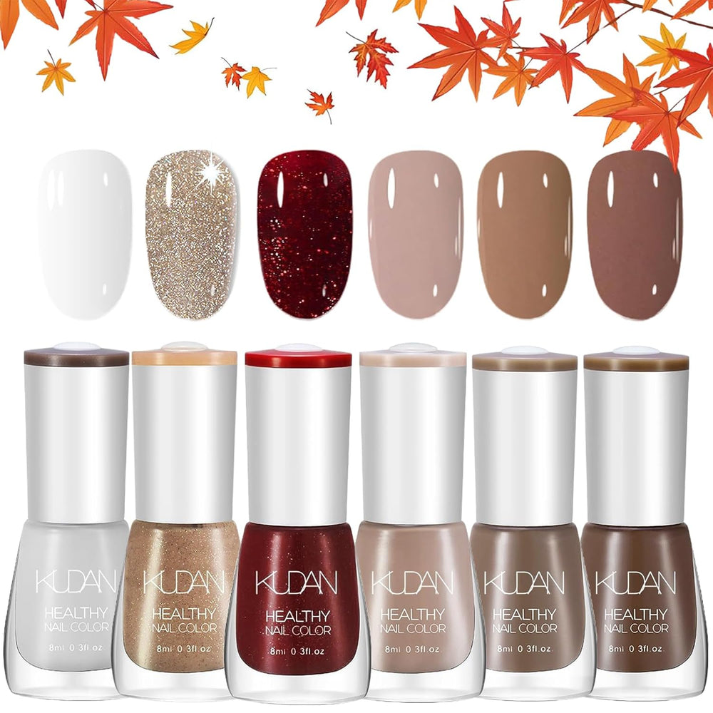 Set di smalti per unghie da 6 pezzi - Smalto per unghie rosso brillante a lunga durata ad asciugatura rapida - Smalto per unghie non tossico a base d'acqua per regalo di manicure per saloni fai da te (Colore A)