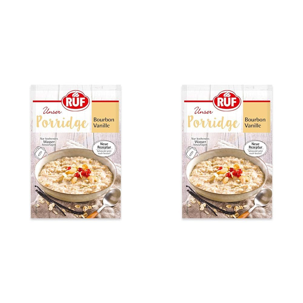 Farina d'avena istantanea RUF con fragole e vaniglia, un pasto estivo con avena pronto in 3 minuti, 1 busta x 65g