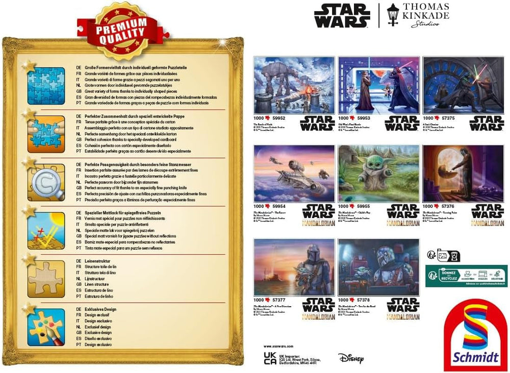 Schmidt Spiele 58429 Thomas Kinkade, Star Wars, pe fugă, puzzle jigsaw 1000 piese Puzzle Naty Shop
