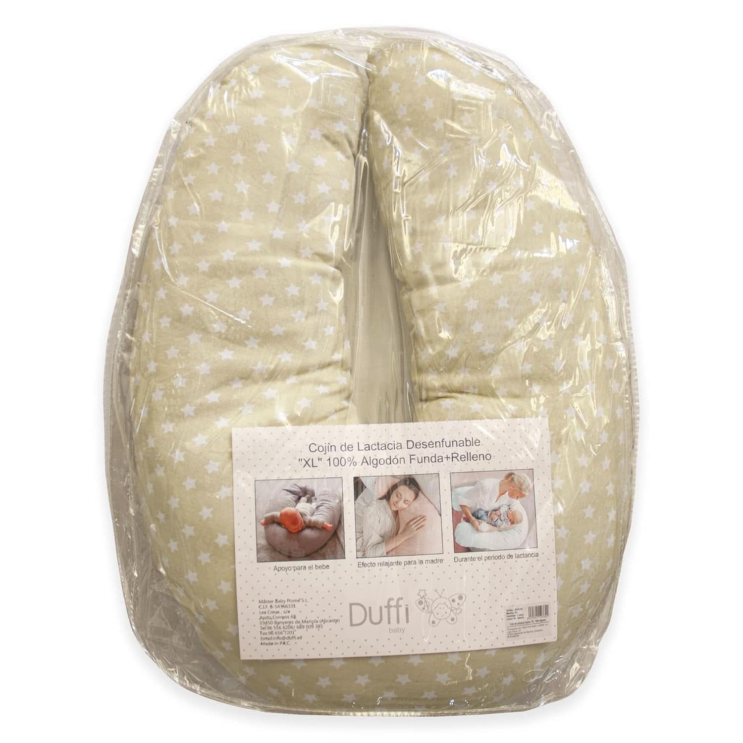 Cuscino allattamento per neonato, XL, fodera 100% cotone, sfoderabile e lavabile, Imbottitura in poliestere, Motivo Stella Accessori Alimentazione e Allattamento Bebe Naty Shop