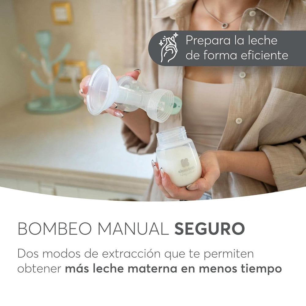 Tiralatte Kikkaboo ELSIE, manuale con 2 modalità, potenza di aspirazione regolabile, coppa in morbido silicone Accessori Alimentazione e Allattamento Bebe Naty Shop