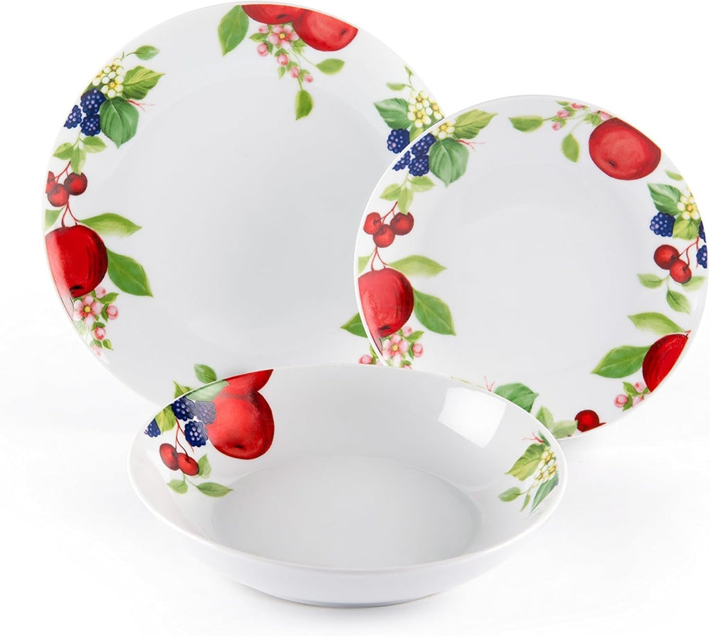Brunch Time Geschirr 18Er Set Apple Weiß/Mehrfarbig Seturi vesela masa Naty Shop