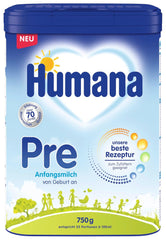 Formula Humana Pre Infant 750g - Confezione - Latte per neonati dalla nascita - Formula per neonati come sostituto o integratore del latte materno - Alimenti per neonati