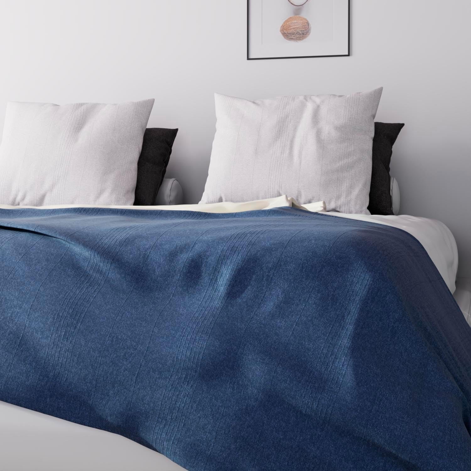 Soleil D'Ocre Adele, Copripiumino Zigzag, Copridivano dal divano, Polycoton, Blu, 220 X 240 Cm Piumini e Trapunte Naty Shop