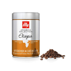 Cafea Illy, boabe de espresso din Selecția Arabica din Etiopia - pachet conținând 2 doze de 250g fiecare