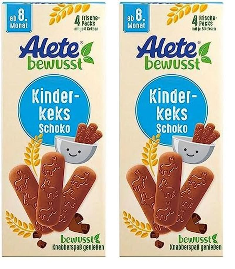 Alete consapevolmente Cioccolato con biscotti per bambini, dall'8° mese, Mamma e Bambino Naty Shop Einzel-Pack 1 X 180 G (Packung Mit 2)