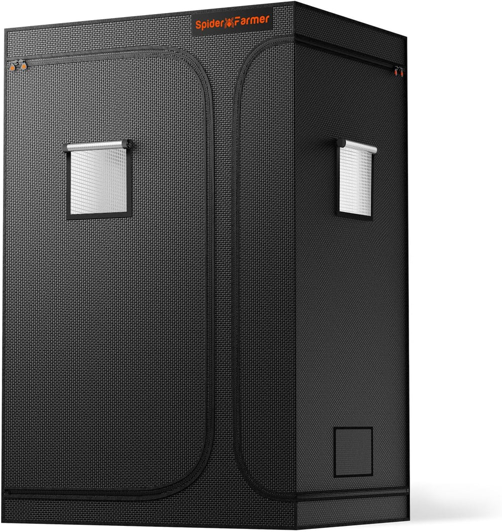 Tenda da coltivazione Spider Farmer Pro 70x140x200 cm con porta scorrevole, finestra di osservazione, pannello pavimento rimovibile, tessuto Mylar 2000D, per coltura idroponica da interni con SF4000, G4500, SE4500