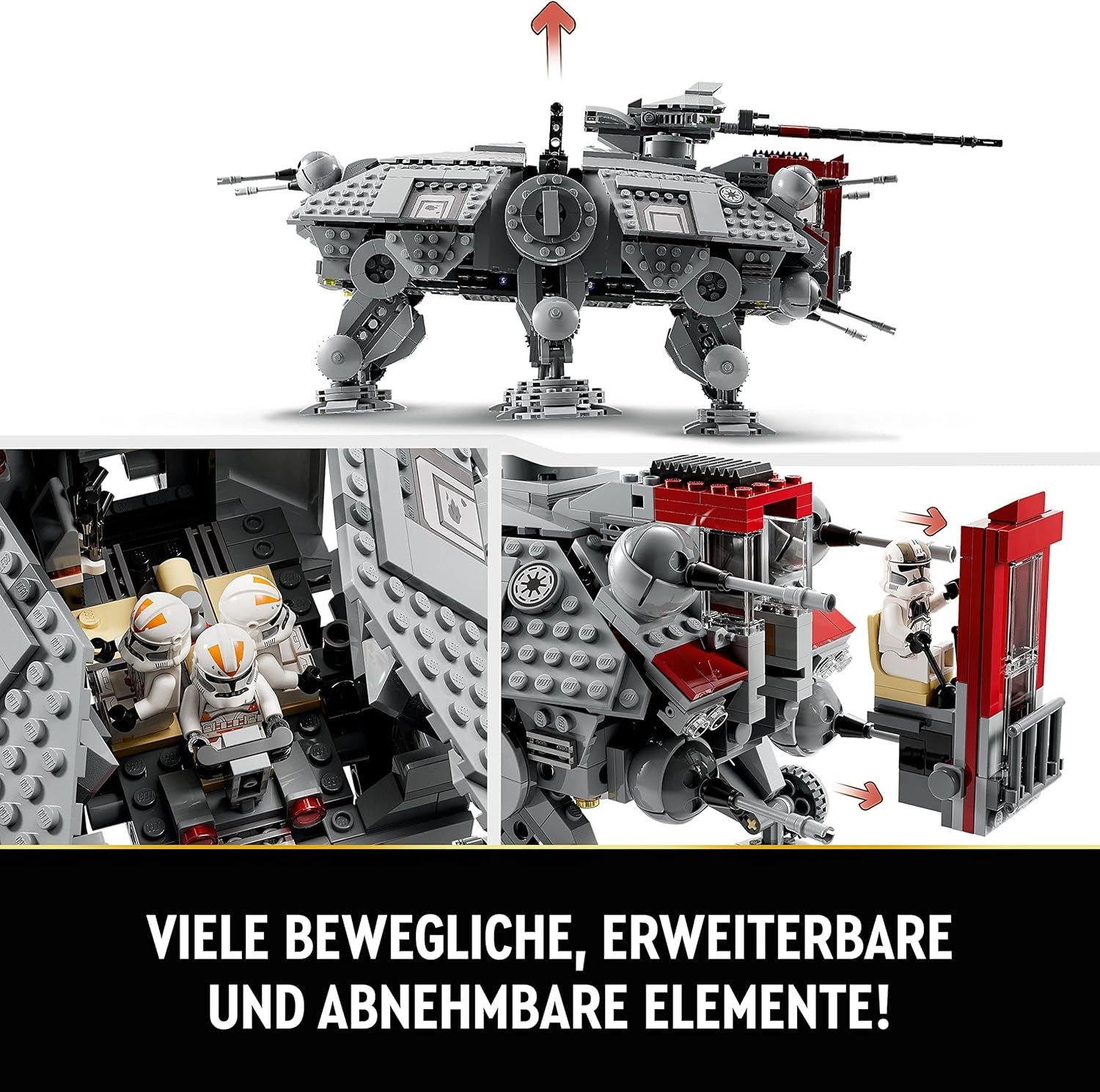 LEGO Star Wars At-Te Walker Modello giocattolo mobile Set di minifigure che include 3 Clone Trooper, droidi da battaglia e Droide ragno nano 75337 Set di costruzione Acquista il negozio LEGO