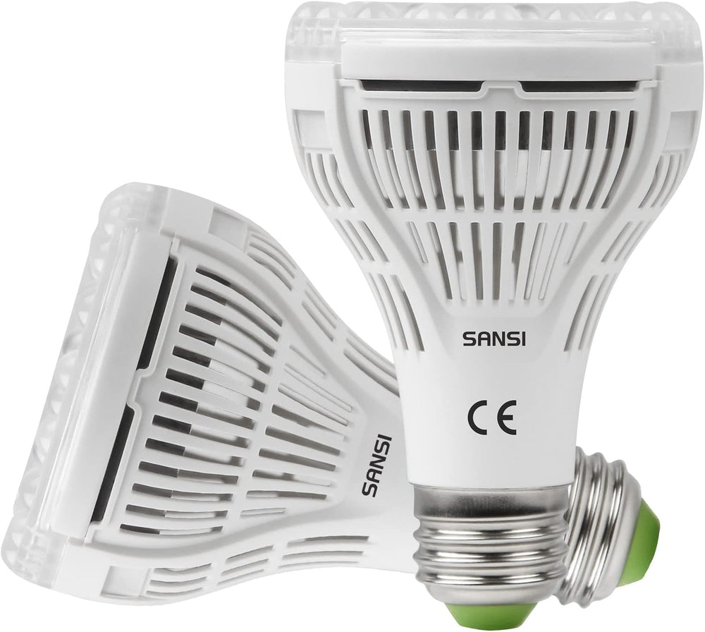 SANSI Lampada LED per Piante da Interno 30W a Spettro Completo 250W Equivalente ad Alta PPFD E27 Lampada per Coltivazione 4000K 660nm Angolo del Fascio di 60° Lampada per Piante Ortaggi Fiori Coltura Idroponica