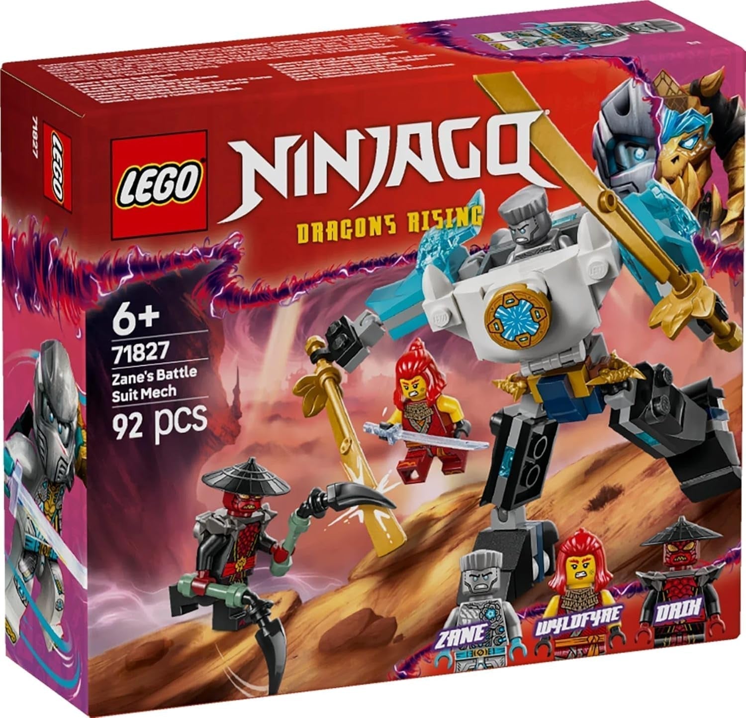 LEGO NINJAGO Mech d'azione di Zane - Giocattolo ninja con 3 minifigure per giochi di ruolo - Piccolo set da costruire e giocare per i bambini - Idea regalo per ragazzi e ragazze dai 6 anni 71827 Set da costruzione Besuche den LEGO-Store