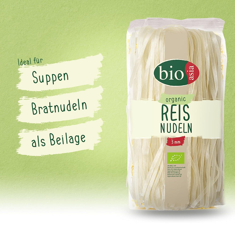 BIOASIA Spaghetti di Riso Biologici, Spaghetti Asiatici con Farina di Riso 100% Biologica, Senza Glutine e Vegani, 1 x 200g