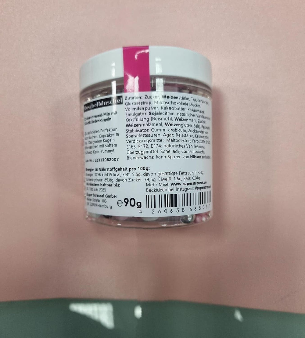 Super Streusel, Edible Sugar Pearls (grandi perle con ripieno di cioccolato), 90 grammi Naty Shop