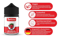 Twizzy Aroma Concentrato Fragola, 60 ml Aromi Naty Shop