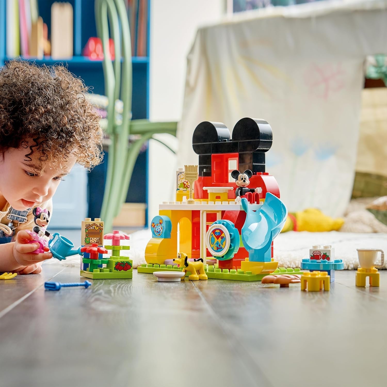 LEGO DUPLO | Micky Maus Wunderhaus mit Minnie und Pluto - Pädagogisches Feinmotorik Spielzeug für Kleinkinder - inkl. 3 Figuren & Toodles - Geschenk für Jungen & Mädchen ab 2 Jahren - 10465