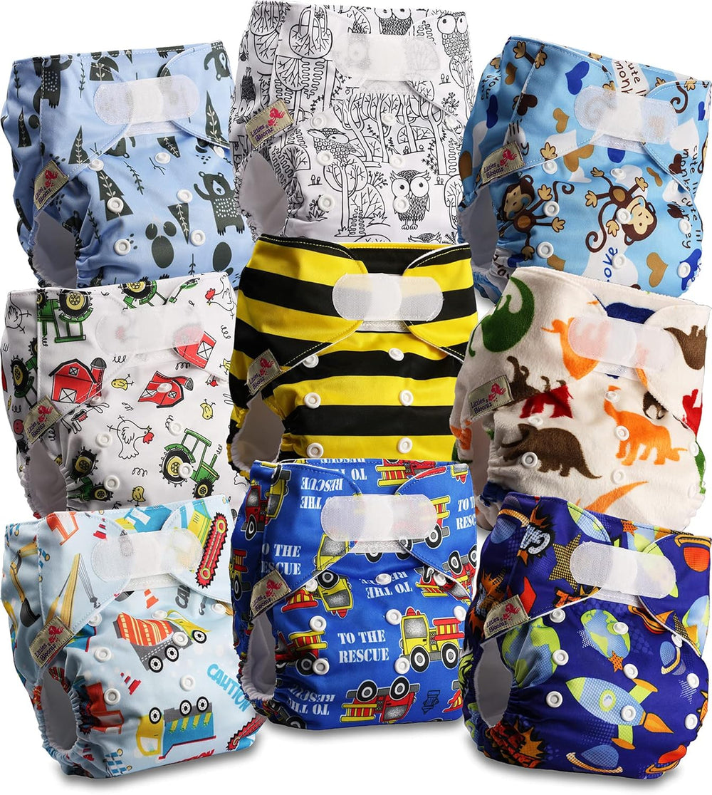 Pannolini riutilizzabili Littles and Bloomz FLV2-0602, chiusura standard con gancio e anello, 6 pannolini