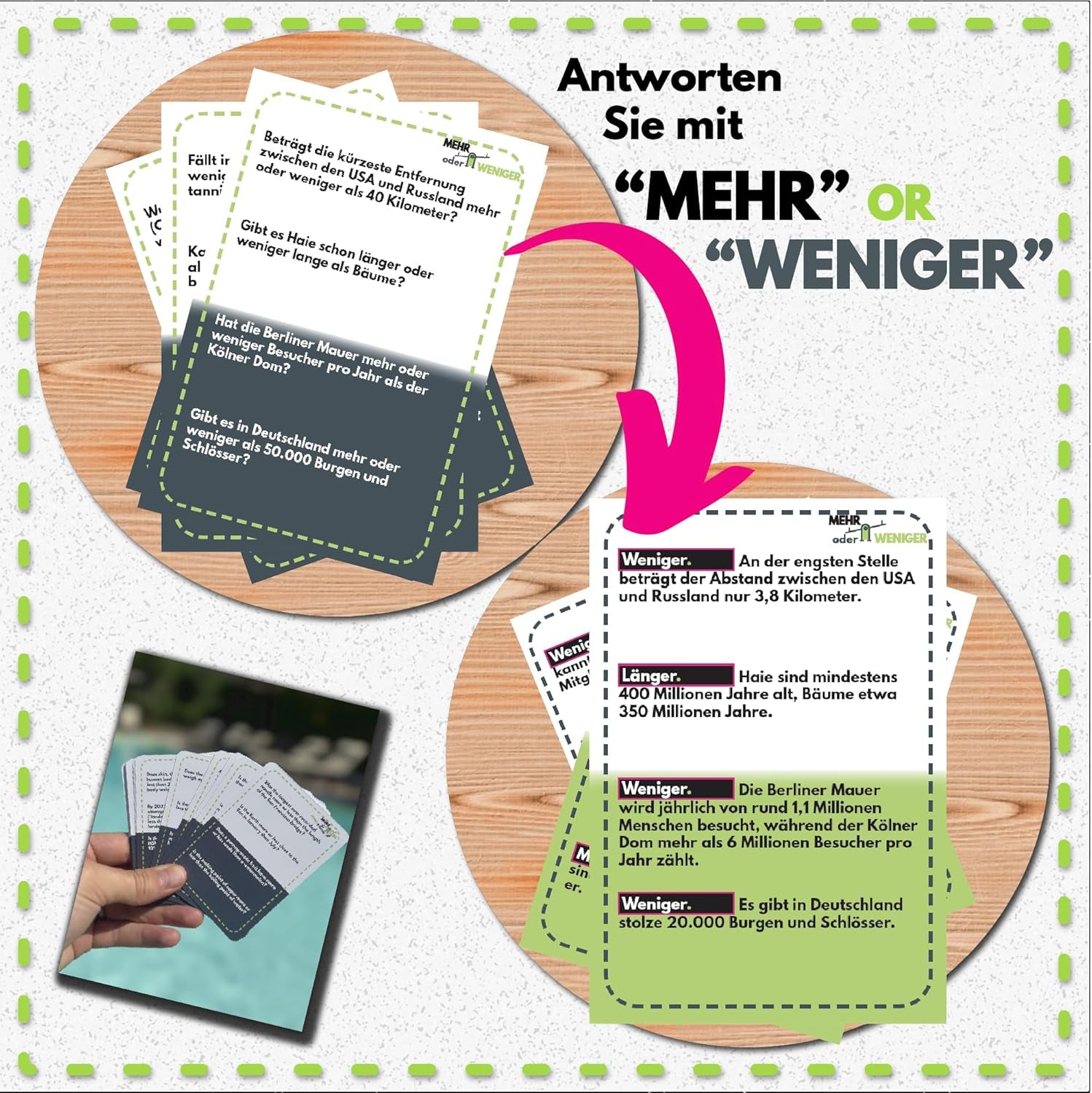 | Più oder Weniger Kartenspiel | Wie gut ist Ihr Verteilsvermögen? Gioco per adulti, famiglie e bambini | 2+ giocatori | Gioco di famiglia | gioco di viaggio |
