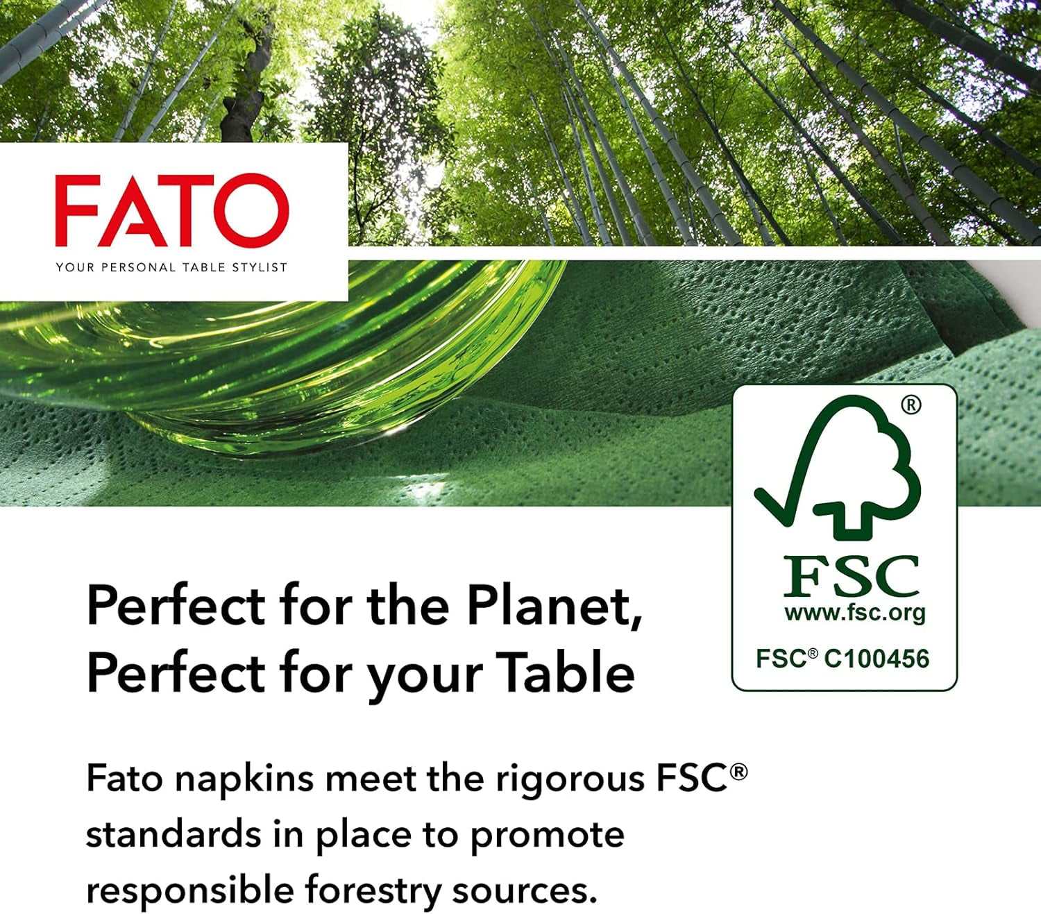 Fato - Șervețele de hârtie de unică folosință, Ideale pentru prânzuri informale și bufete, Pachet de 40 de șervețele, Dimensiune 38X38, Pliate 4 ori, 2 straturi, Culoare Bordeaux, 100% hârtie din celuloză pură, FSC