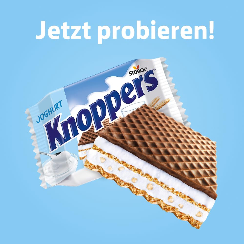 Yogurt – 4 x 200 g – Fette di wafer ripiene di crema allo yogurt e torrone, nocciole e cacao