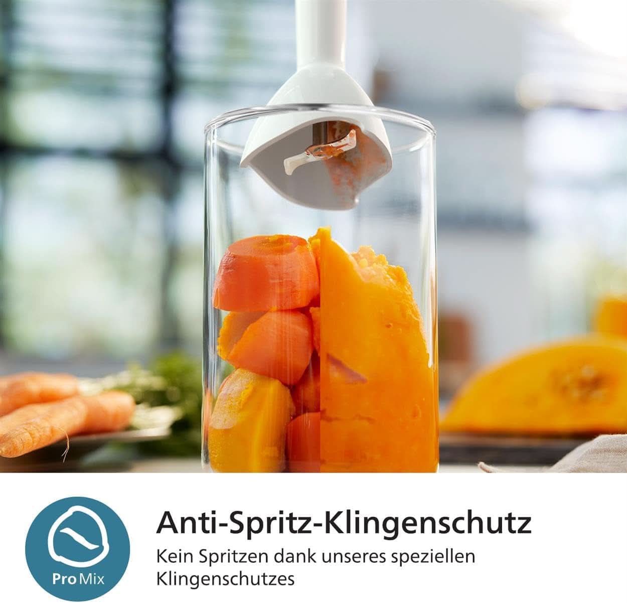 Philips Stabmixer serie 5000 - 1200W Leistung. Tecnologia Promix. Led Geschwindigkeitsanzeiger. Stufenlose Geschwindigkeitseinstellung. Design compatto. Leicht Zu Reinigen. Schwarz (HR2681/00) Cucina Naty Shop