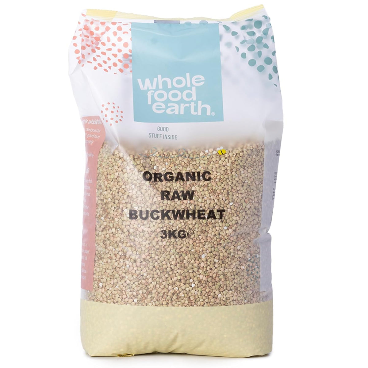 Grano saraceno biologico Wholefood Earth - 3 kg - Non OGM - Vegano - Alto contenuto di fibre - Certificato biologico
