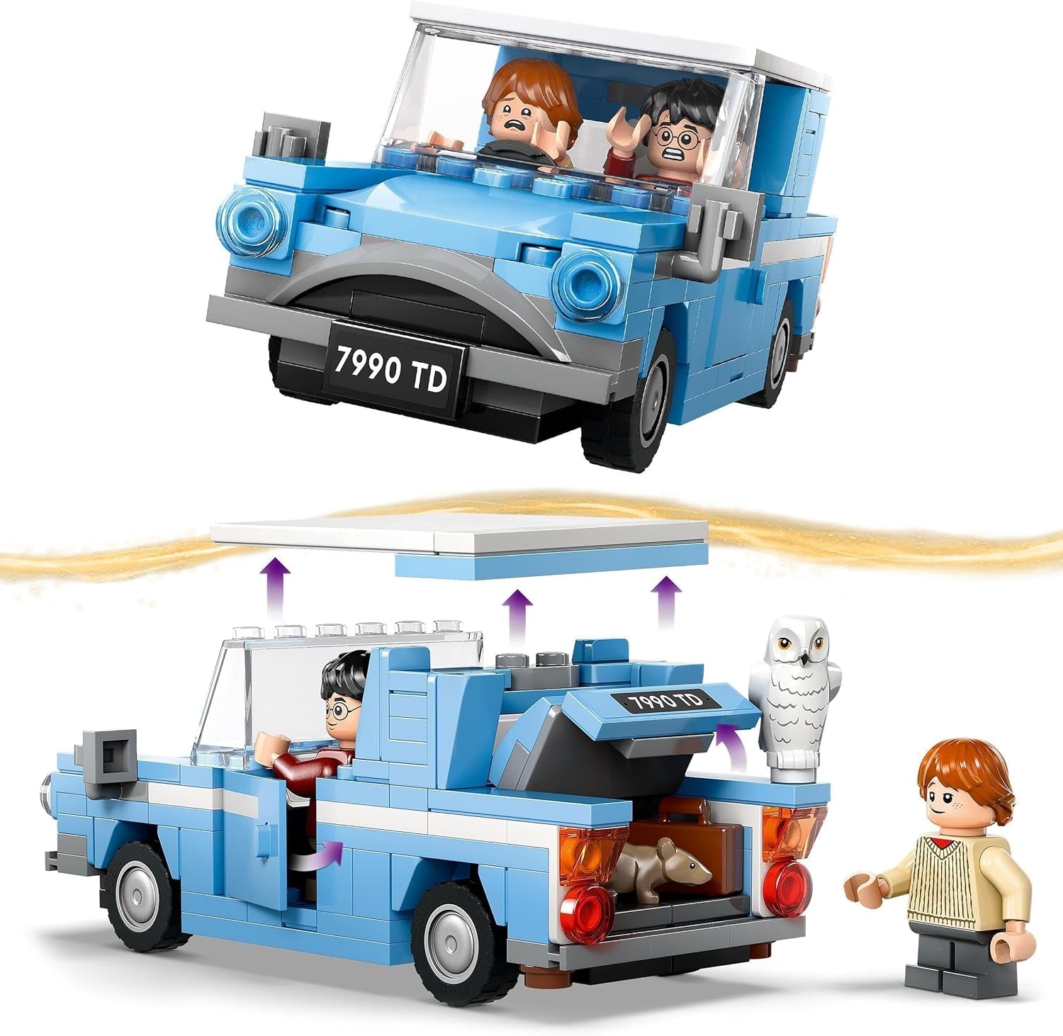 LEGO Harry Potter Macchinina volante Ford England costruibile per bambini Regalo per ragazzi, ragazze e tutti i fan a partire da 7 anni Set con 2 mini personaggi incluso Ron Weasley Role Play 76424 Set da costruzione Besuche den LEGO-Store