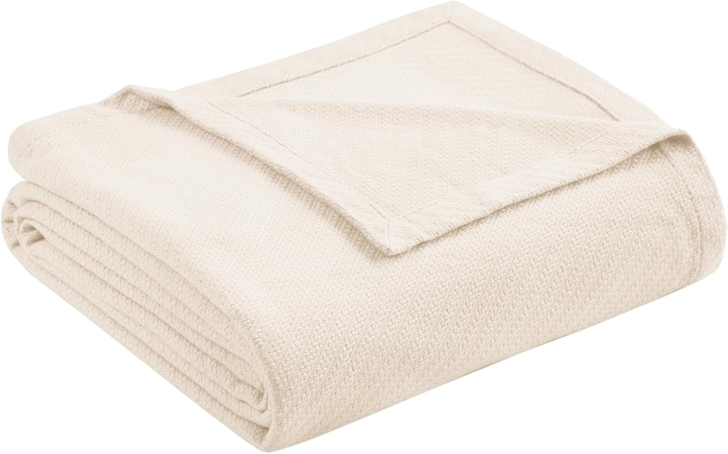 Madison Park Luxury Liquid Cotton Coperta morbida e confortevole di alta qualità in 100% cotone filato ad anelli per divano letto o divano Blush Full/Queen Naty Shop Piumini e trapunte Avorio Twin