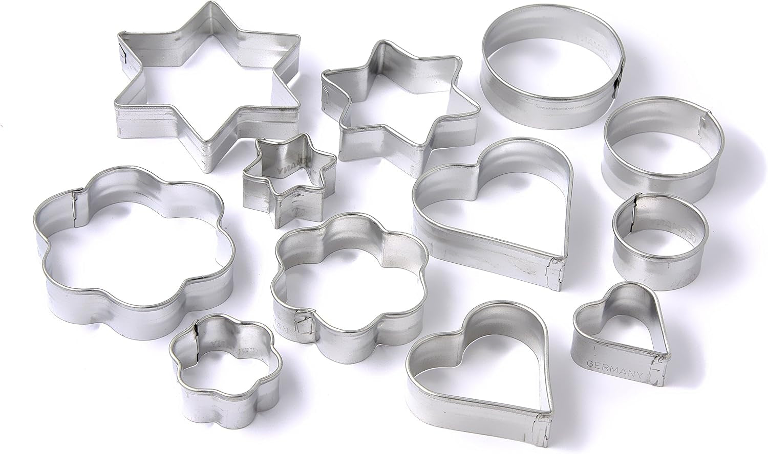 Set de 12 forme pentru fursecuri Zenker, forme pentru fursecuri, biscuiți și fondant, diferite dimensiuni și o varietate de modele, cantitate: 1 x set de 12 piese