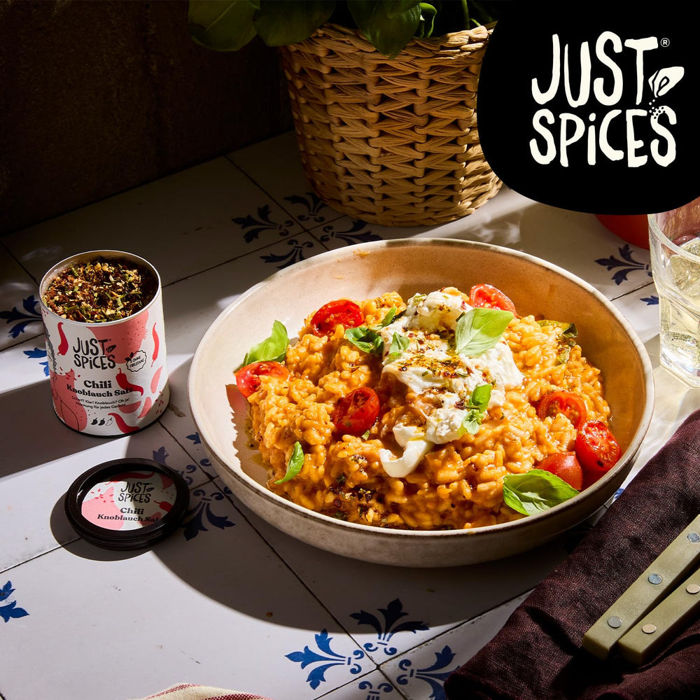 Just Spices Peperoncino Aglio Sale I Gewürzmix, der zu allen Gerichten schmeckt I Gewürzdose, 55 g
