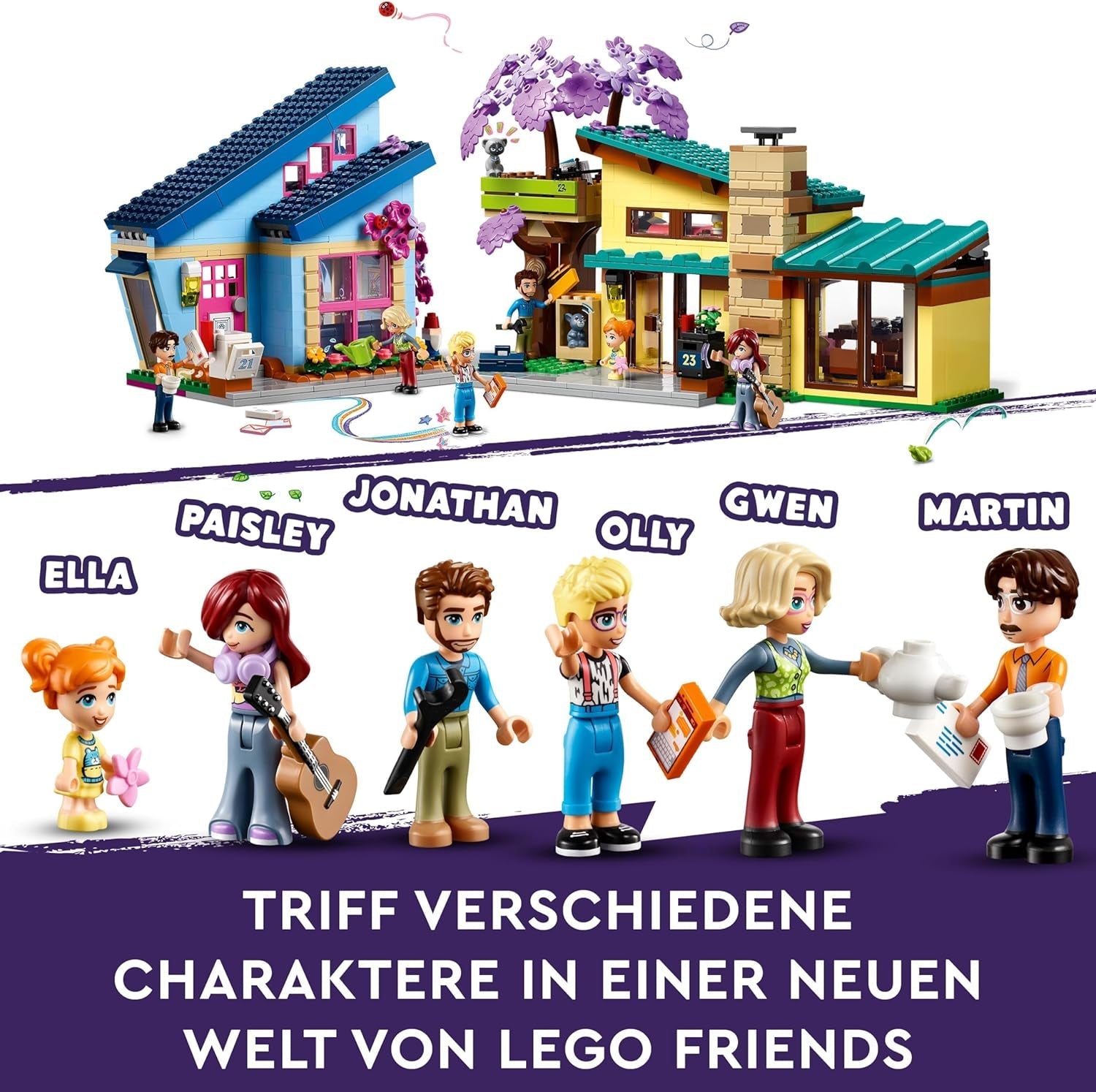 LEGO Friends Casa familiare Olly e Paisley, casa delle bambole con personaggi e accessori, set casa a due piani e casa sull'albero, regalo creativo per ragazze e ragazzi 7+ 42620 Set da costruzione Besuche den LEGO-Store